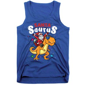 Santa Saurus Dino And Santa Claus Dinosaur And Santa Gift Tank Top