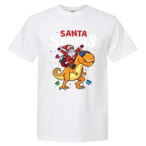 Santa Saurus Dino And Santa Claus Dinosaur And Santa Gift Garment-Dyed Heavyweight T-Shirt