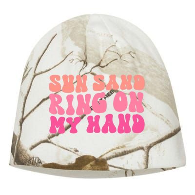 Sun Sand Drink In My Hand Ring On My Hand Bachelorette Party Kati - Camo Knit Beanie