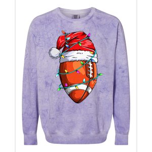 Santa Sports Design For  Christmas Football Player Colorblast Crewneck Sweatshirt