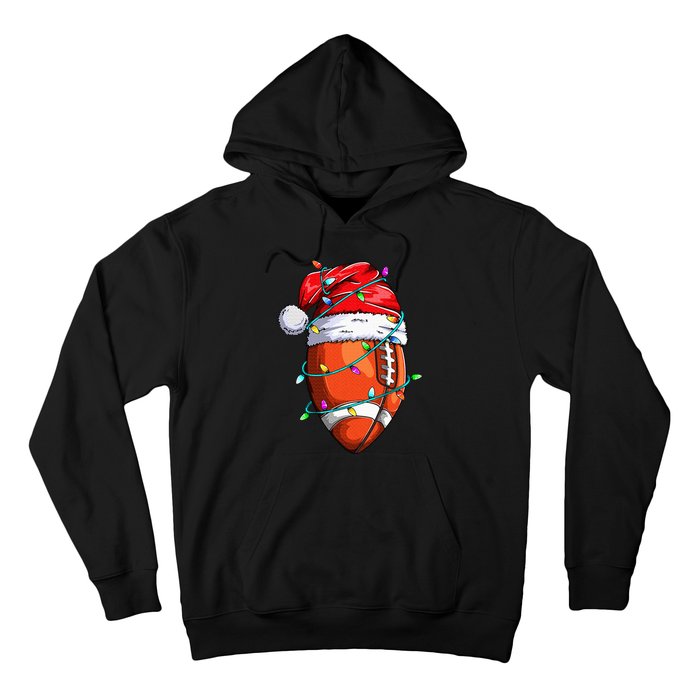 Santa Sports Design For  Christmas Football Player Hoodie