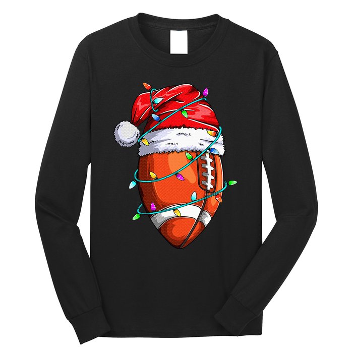 Santa Sports Design For  Christmas Football Player Long Sleeve Shirt