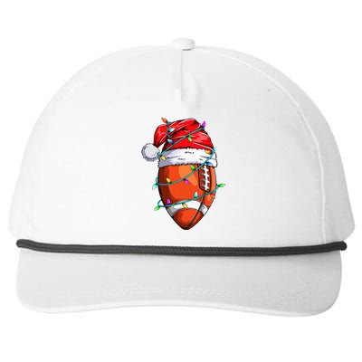 Santa Sports Design For  Christmas Football Player Snapback Five-Panel Rope Hat