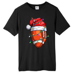 Santa Sports Design For  Christmas Football Player Tall Fusion ChromaSoft Performance T-Shirt