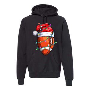 Santa Sports Design For  Christmas Football Player Premium Hoodie