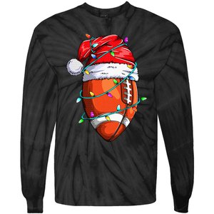 Santa Sports Design For  Christmas Football Player Tie-Dye Long Sleeve Shirt