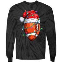 Santa Sports Design For  Christmas Football Player Tie-Dye Long Sleeve Shirt