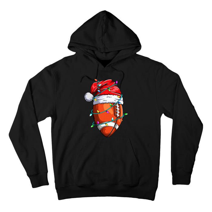 Santa Sports Design For  Christmas Football Player Tall Hoodie