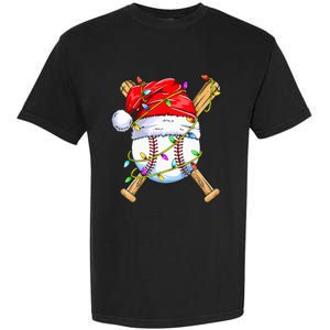 Santa Sports Design For Christmas Baseball Player Garment-Dyed Heavyweight T-Shirt