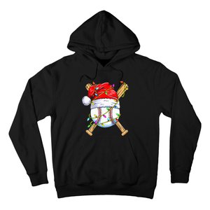 Santa Sports Design For Christmas Baseball Player Hoodie