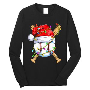 Santa Sports Design For Christmas Baseball Player Long Sleeve Shirt