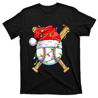 Santa Sports Design For Christmas Baseball Player T-Shirt