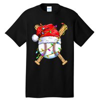 Santa Sports Design For Christmas Baseball Player Tall T-Shirt