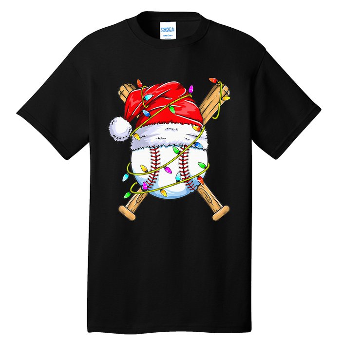 Santa Sports Design For Christmas Baseball Player Tall T-Shirt