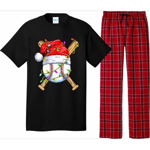 Santa Sports Design For Christmas Baseball Player Pajama Set