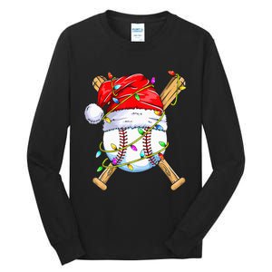 Santa Sports Design For Christmas Baseball Player Tall Long Sleeve T-Shirt