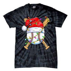 Santa Sports Design For Christmas Baseball Player Tie-Dye T-Shirt