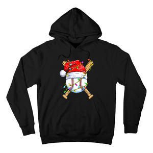 Santa Sports Design For Christmas Baseball Player Tall Hoodie