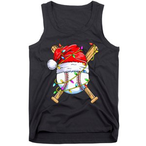 Santa Sports Design For Christmas Baseball Player Tank Top