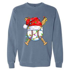 Santa Sports Design For Christmas Baseball Player Garment-Dyed Sweatshirt