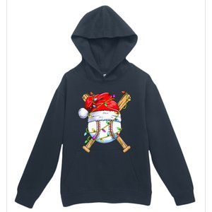 Santa Sports Design For Christmas Baseball Player Urban Pullover Hoodie