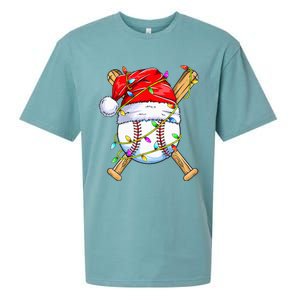 Santa Sports Design For Christmas Baseball Player Sueded Cloud Jersey T-Shirt