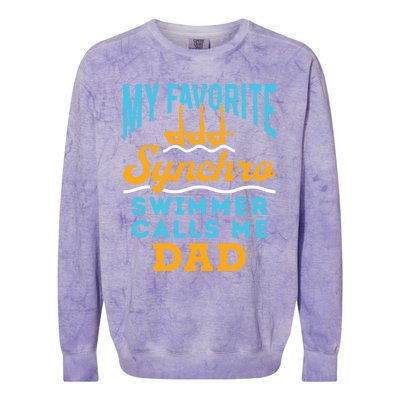 Synchronized Swimming Dad Favorite Synchro Swimmer Artistic Cute Gift Colorblast Crewneck Sweatshirt