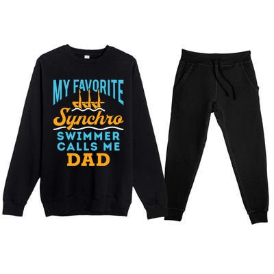 Synchronized Swimming Dad Favorite Synchro Swimmer Artistic Cute Gift Premium Crewneck Sweatsuit Set