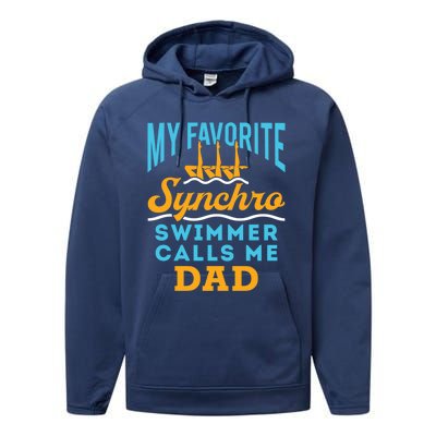 Synchronized Swimming Dad Favorite Synchro Swimmer Artistic Cute Gift Performance Fleece Hoodie