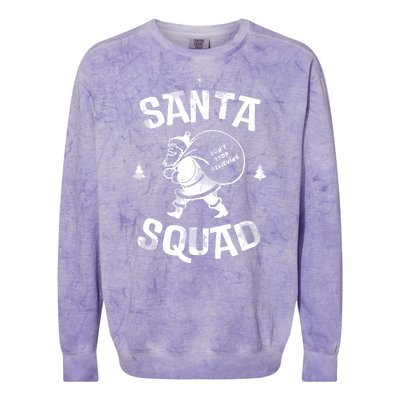 Santa Squad Dont Stop Believing Christmas Colorblast Crewneck Sweatshirt