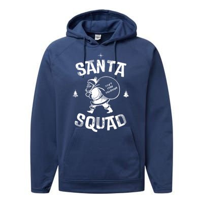 Santa Squad Dont Stop Believing Christmas Performance Fleece Hoodie