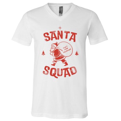 Santa Squad Dont Stop Believing Christmas V-Neck T-Shirt