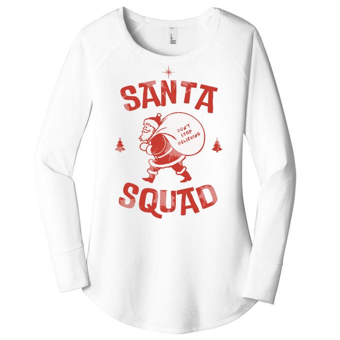 Santa Squad Dont Stop Believing Christmas Women's Perfect Tri Tunic Long Sleeve Shirt