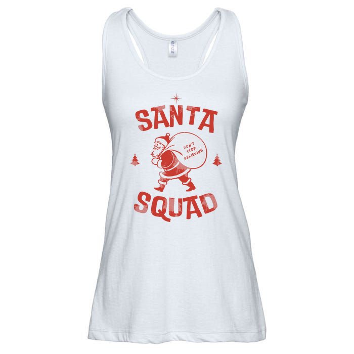 Santa Squad Dont Stop Believing Christmas Ladies Essential Flowy Tank