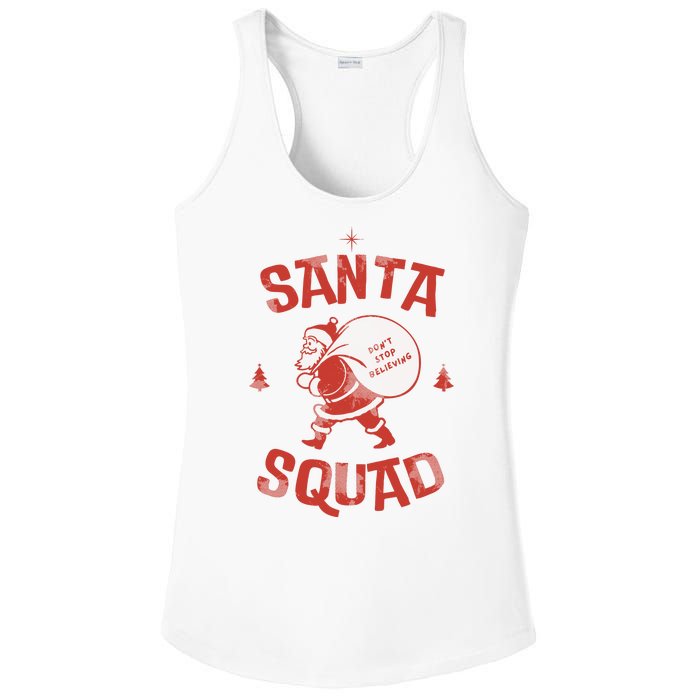 Santa Squad Dont Stop Believing Christmas Ladies PosiCharge Competitor Racerback Tank