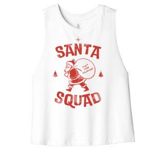 Santa Squad Dont Stop Believing Christmas Women's Racerback Cropped Tank