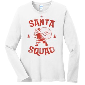 Santa Squad Dont Stop Believing Christmas Ladies Long Sleeve Shirt