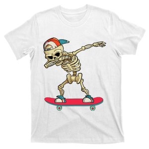 Skeleton Skateboard Dabbing Skate Skeleton T-Shirt