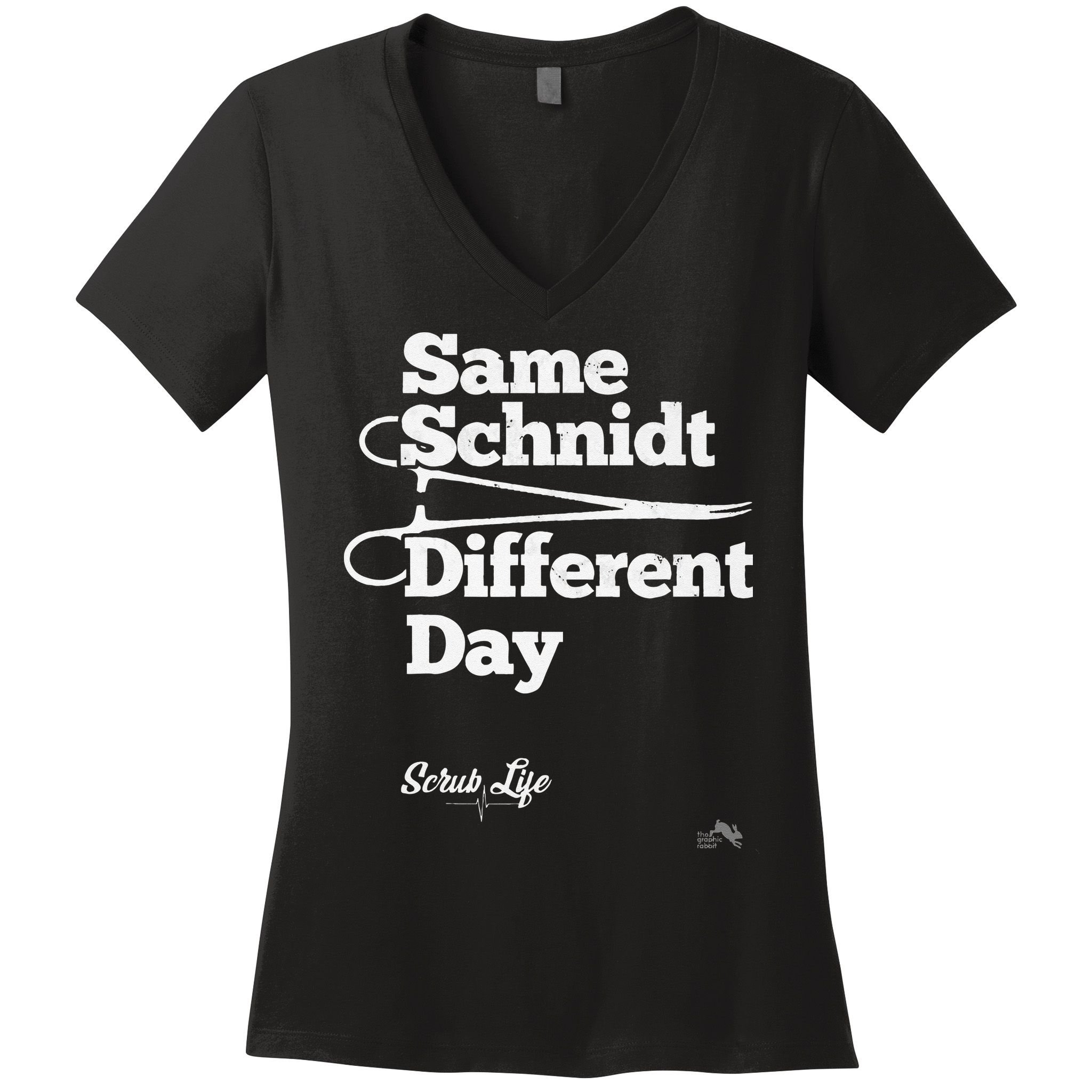 Same Schnidt Different Day Nurse & Surgical Tech Women's V-Neck T-Shirt