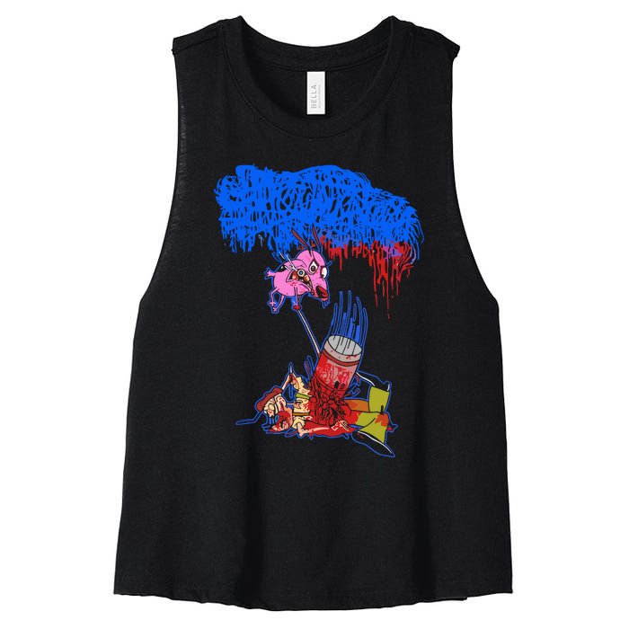 Sanguisugabogg Stupid Dog Women's Racerback Cropped Tank