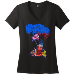 Sanguisugabogg Stupid Dog Women's V-Neck T-Shirt