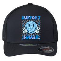 Support Squad Diabetes Awareness Blue Smile T1d Type 1 Flexfit Unipanel Trucker Cap