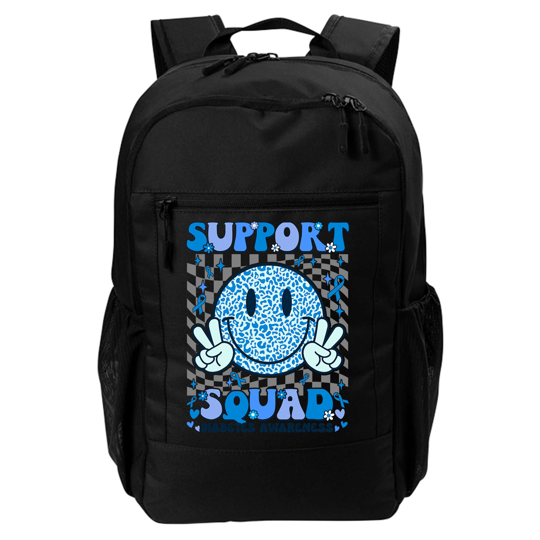 Support Squad Diabetes Awareness Blue Smile T1d Type 1 Backpack