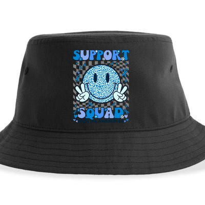 Support Squad Diabetes Awareness Blue Smile T1d Type 1 Sustainable Bucket Hat