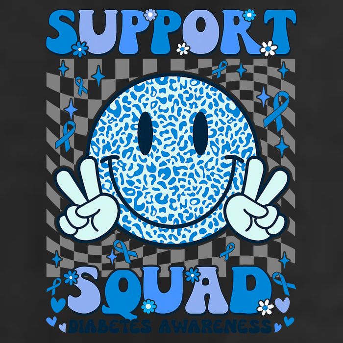 Support Squad Diabetes Awareness Blue Smile T1d Type 1 Beanie