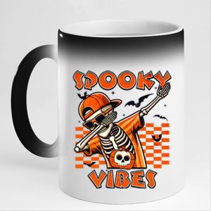 Spooky Squad Dabbing Skeleton Monster Halloween Great Gift 11oz Black Color Changing Mug