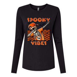 Spooky Squad Dabbing Skeleton Monster Halloween Great Gift Womens Cotton Relaxed Long Sleeve T-Shirt