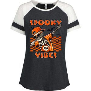 Spooky Squad Dabbing Skeleton Monster Halloween Great Gift Enza Ladies Jersey Colorblock Tee