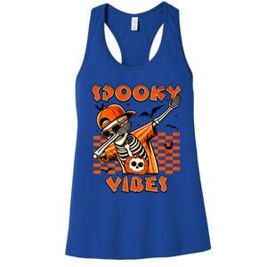 Spooky Squad Dabbing Skeleton Monster Halloween Great Gift Women's Racerback Tank