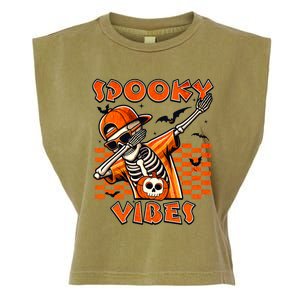 Spooky Squad Dabbing Skeleton Monster Halloween Great Gift Garment-Dyed Women's Muscle Tee